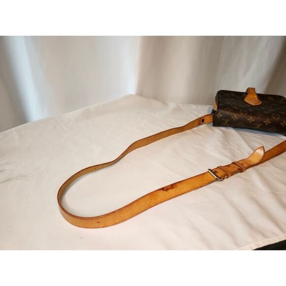 Louis Vuitton Monogram Cartouchiere MM Crossbody Bag Vintage Vachetta Leather - Picture 6 of 15